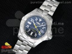 Avenger Seawolf 44mm SS Black Dial with Yellow Second Hand and Number Markers on SS Bracelet A2834
