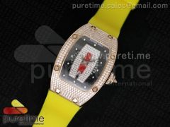 RM 007 Lady RG Diamonds Dial on Yellow Rubber Strap 6T51