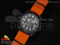 Explorer II Pro-Hunter PVD Black Dial on Orange Nylon Strap A3135