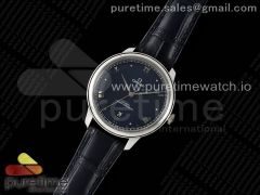 De Ville Date SS MKF 1:1 Best Edition Deep Blue Dial on Black Leather Strap A8800