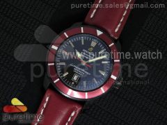 Super Ocean Heritage PVD Red Bezel Black Dial on Red Leather Strap A2824