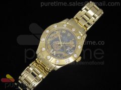 DateJust 35mm YG Black MOP Goldust Dream Dial Diamond Bezel on YG Bracelet