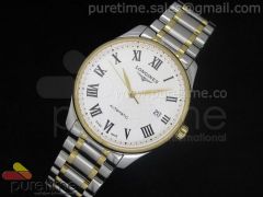 Master Automatic SS/YG White Dial Roman Markers on Bracelet A2824