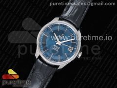 De Ville Hour Vision 41mm SS VSF 1:1 Best Edition Blue Dial on Black Croco Leather Strap A8500 Super Clone