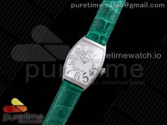 Ladies 2852 SS OXF Best Edition White Dial on Green Leather Strap Jap Quartz