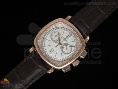 Ladies Complicated Watches 7071 RG Quartz White on Brown Strap
