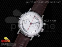 Classique Chrono SS White Dial on Brown Leather Strap Manual Winding Chrono Movement
