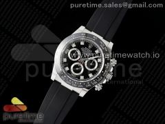 Daytona 116519 APSF 1:1 Best Edition Black Diamonds Dial on Oysterflex Rubber Strap SH4130