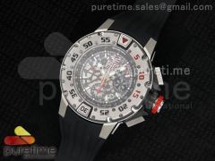 RM032 47mm SS Skeleton Dial on Black Rubber Strap A7750