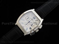 Malte Big Date Quartz Chronograph SS White Dial Leather