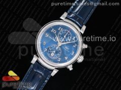 Da Vinci Chrono IW3934 SS YLF 1:1 Best Edition Blue Dial on Blue Leather Strap A7750