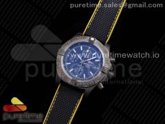 Avenger II Seawolf Chronograph PVD Plated Titanium Black Dial on Black Nylon Strap A7750