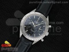Speedmaster ’57 SS Chrono AXF Best Edition Black Dial on Black Leather Strap A7750