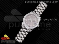 DateJust 31 Ladies 278289 GMF 316L Steel Brown MOP Dial Diamonds Bezel and Markers on President Syle Bracelet