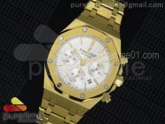 Royal Oak Chronograph YG White Dial on YG Bracelet A7750