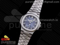 Nautilus 5726 Complicated SS 'Green Maker' 1:1 Best Edition Blue Textured Dial on SS Bracelet A324