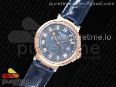 Marine 5517 RG V9F 1:1 Best Edition Blue Dial on Blue Leather Strap A23J