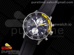 Aquatimer Chrono IW376702 SS OXF 1:1 Best Edition Black Dial on Black Rubber Strap A7750