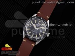 Vintage Seamaster 300 OXF Best Edition Black Dial on Brown Leather Strap A2836 Style 4