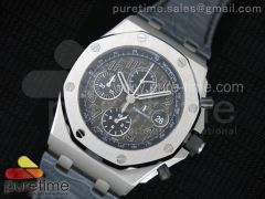 Royal Oak Offshore 2014 Gray Theme JF 1:1 Best Edition on Gray Leather Strap A3126 (Free Gray Rubber Strap)