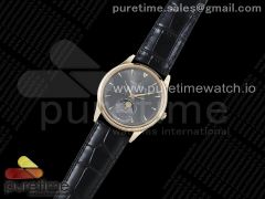 Master Ultra Thin Moon 136255J RG GF 1:1 Best Edition Gray Dial on Black Leather Strap A925 V3