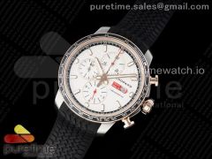 Mille Miglia 168571 SS/RG V7F 1:1 Best Edition White Dial on Black Rubber Strap A7750