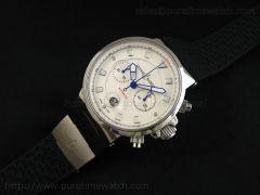 Marine Chronograph SS White Dial Stick Markers