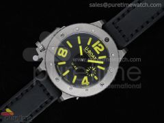 U42 Ti Black Dial Yellow Mark on Black Leather Strap 52mm A6497