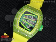 RM 059 Yohan Blake Yellow Inner Bezel Skeleton Dial on Yellow Rubber Strap 6T51