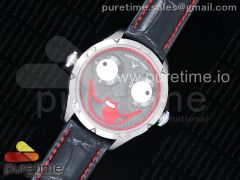Konstantin Chaykin Joker SS Joker Dial Red Inner Bezel on Black Leather Strap NH35A