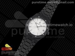 Royal Oak 41mm 15500 DLC ZF 1:1 Best Edition White Textured Dial on SS Bracelet A4302 V2(Free Box)