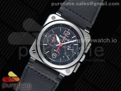 BR 03-94 SS OXF Best Edition Black Dial on Black Leather Strap A7750