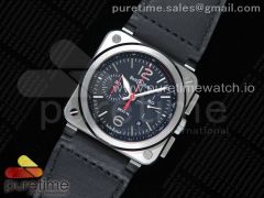 BR 03-94 SS OXF Best Edition Black Dial on Black Leather Strap A7750