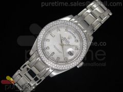 Day Date SS Silver Dial Diamond Bezel on Bracelet