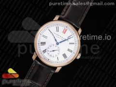 Classic Regulator RG MK Best Edition White Dial Roman Markers Red on Brown Leather Strap A23J