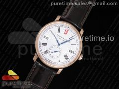 Classic Regulator RG MK Best Edition White Dial Roman Markers Red on Brown Leather Strap A23J