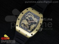 RM057 Dragon-Jackie Chan YG Yellow Gold Dragon Dial on Black Rubber Strap A2824