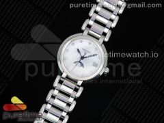 Prima Luna Moonphase Ladies SS OXF Best Edition White Dial Diamonds Markers on SS Bracelet Ronda Quartz