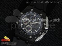 Royal Oak Offshore 44mm PVD Lite Black Dial on Black Rubber Strap A3126