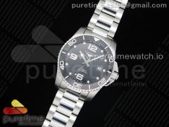 Conquest Black Metal Bezel SS OXF 1:1 Best Edition Black Dial on SS Bracelet A2824