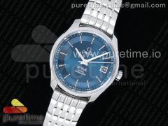 De Ville Hour Vision 41mm SS VSF 1:1 Best Edition Blue Dial on SS Bracelet A8500 Super Clone (2 Straps)