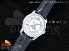 Annual Calendar 5205G SS Gray Dial on Black Leather Strap A324