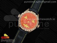 Konstantin Chaykin Joker RG TWF Best Edition Orange Pumpkin Dial on Black Leather Strap NH35A