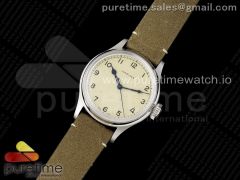 Heritage Military SS XBF 1:1 Best Edition Cream Dial on Brown Leather Strap A2824