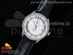 De Ville Hour Vision 41mm SS ACF 1:1 Best Edition White Dial on Black Leather Strap A23J