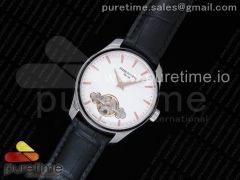 Classic The Erotic Timepiece White Dial RG Markers on Black Leather Strap A23J
