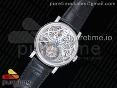 Giga Tourbillon SS Skeleton Dial on Black Leather Strap