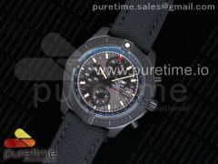 Colt Chronograph 44mm PVD Black Textured Dial on Black Rubber Strap A7750