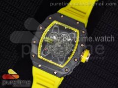 RM 035 Forge Carbon Yellow Inner Bezel RG Skeleton Dial on Yellow Rubber Strap MIYOTA9015