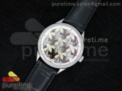Les Univers Infinis 40mm SS Cream Bird Dial on Black Leather Strap A2824
